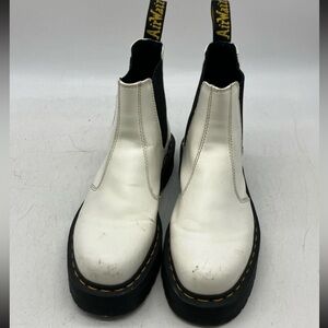 Dr. Martens Chelsea White and Black Leather Boots Size 10